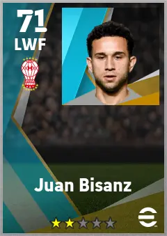 Juan Bisanz eFootball 2026 player card — 71 OVR LWF