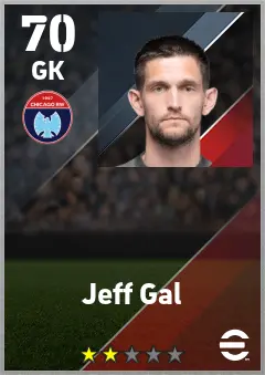 Jeff Gal eFootball 2026 player card — 70 OVR GK