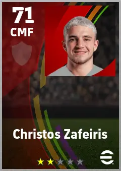 Christos Zafeiris eFootball 2026 player card — 71 OVR CMF