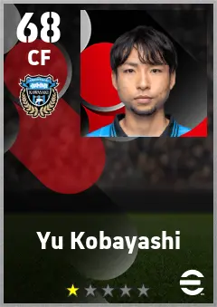 Yu Kobayashi eFootball 2026 player card — 68 OVR CF