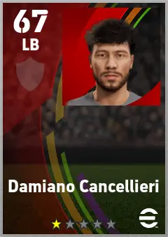 Damiano Cancellieri eFootball 2026 player card — 67 OVR LB
