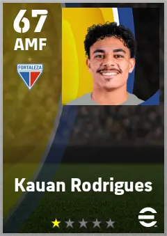 Kauan Rodrigues eFootball 2026 player card — 67 OVR AMF