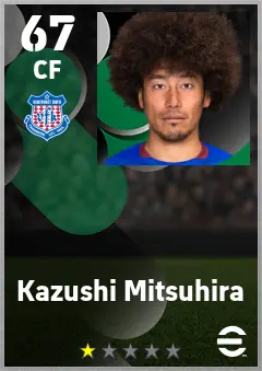 Kazushi Mitsuhira eFootball 2026 player card — 67 OVR CF