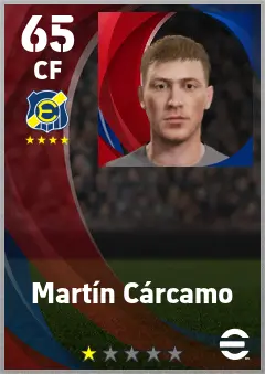 Martin Carcamo eFootball 2026 player card — 65 OVR CF