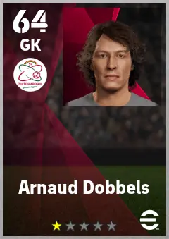 Arnaud Dobbels eFootball 2026 player card — 64 OVR GK