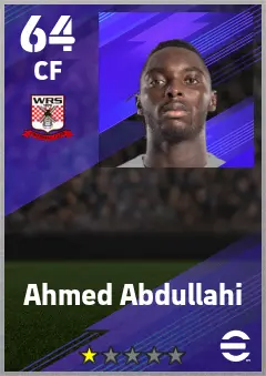 Ahmed Abdullahi eFootball 2026 player card — 64 OVR CF