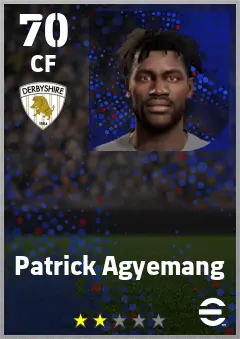 Patrick Agyemang eFootball 2026 player card — 70 OVR CF