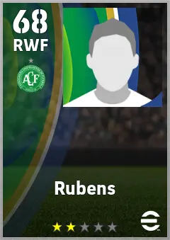 Rubens eFootball 2026 player card — 68 OVR RWF