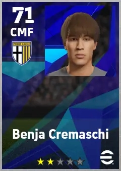 Benja Cremaschi eFootball 2026 player card — 71 OVR CMF