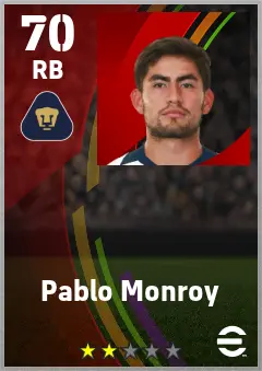 Pablo Monroy eFootball 2026 player card — 70 OVR RB