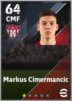 Markus Cimermancic eFootball 2026 player card — 64 OVR CMF