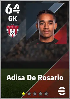 Adisa De Rosario eFootball 2026 player card — 64 OVR GK