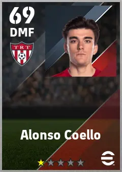 Alonso Coello eFootball 2026 player card — 69 OVR DMF