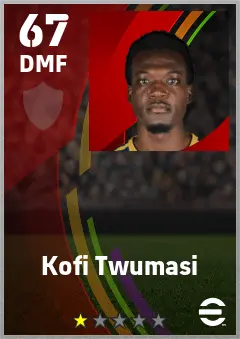 Kofi Twumasi eFootball 2026 player card — 67 OVR DMF