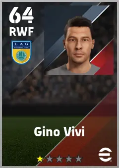 Gino Vivi eFootball 2026 player card — 64 OVR RWF