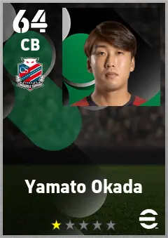 Yamato Okada eFootball 2026 player card — 64 OVR CB