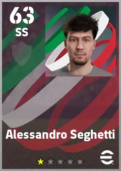 Alessandro Seghetti eFootball 2026 player card — 63 OVR SS