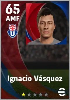 Ignacio Vasquez eFootball 2026 player card — 65 OVR AMF