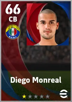 Diego Monreal eFootball 2026 player card — 66 OVR CB
