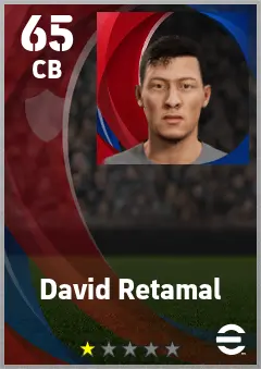 David Retamal eFootball 2026 player card — 65 OVR CB