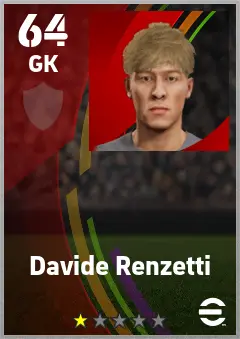 Davide Renzetti eFootball 2026 player card — 64 OVR GK
