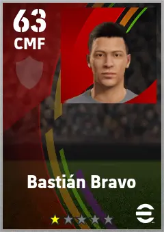 Bastian Bravo eFootball 2026 player card — 63 OVR CMF