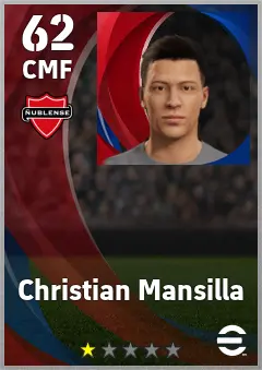 Christian Mansilla eFootball 2026 player card — 62 OVR CMF