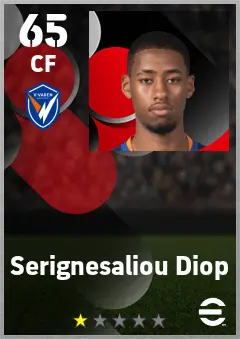 Serignesaliou Diop eFootball 2026 player card — 65 OVR CF
