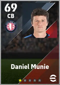 Daniel Munie eFootball 2026 player card — 69 OVR CB