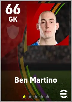 Ben Martino eFootball 2026 player card — 66 OVR GK