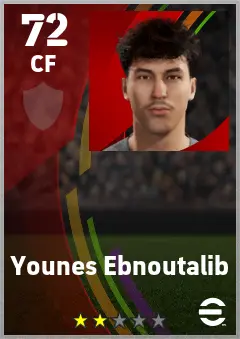 Younes Ebnoutalib eFootball 2026 player card — 72 OVR CF
