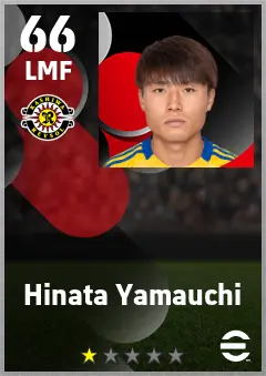 Hinata Yamauchi eFootball 2026 player card — 66 OVR LMF