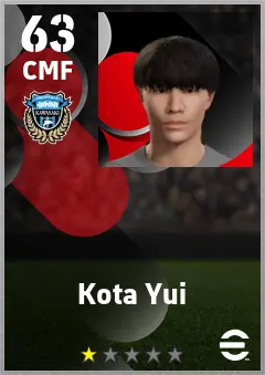 Kota Yui eFootball 2026 player card — 63 OVR CMF
