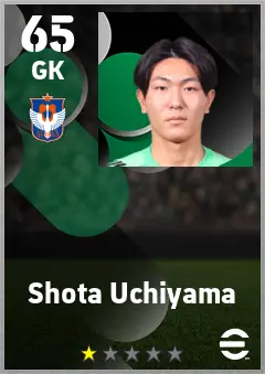 Shota Uchiyama eFootball 2026 player card — 65 OVR GK