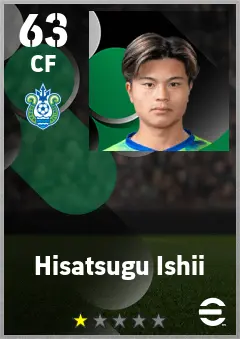 Hisatsugu Ishii eFootball 2026 player card — 63 OVR CF