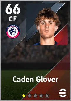 Caden Glover eFootball 2026 player card — 66 OVR CF