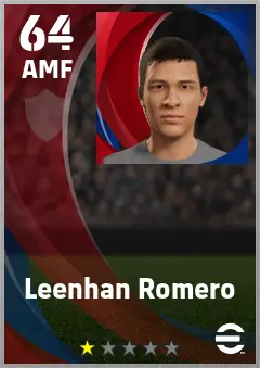 Leenhan Romero eFootball 2026 player card — 64 OVR AMF