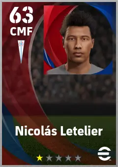 Nicolas Letelier eFootball 2026 player card — 64 OVR CMF