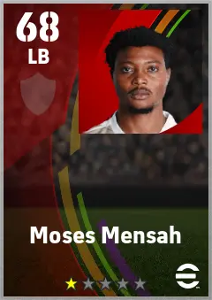 Moses Mensah eFootball 2026 player card — 68 OVR LB