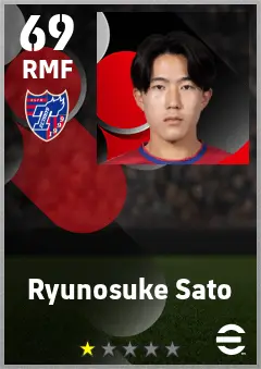 Ryunosuke Sato eFootball 2026 player card — 69 OVR RMF