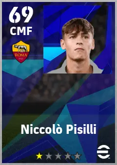 Niccolo Pisilli eFootball 2026 player card — 69 OVR CMF