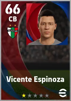 Vicente Espinoza eFootball 2026 player card — 66 OVR CB