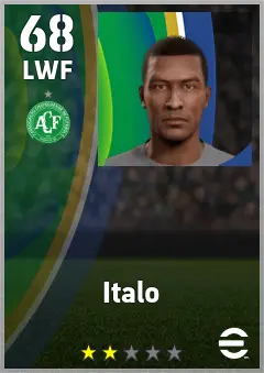 Italo eFootball 2026 player card — 68 OVR LWF