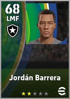 Jordan Barrera eFootball 2026 player card — 68 OVR LMF