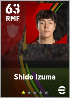 Shido Izuma eFootball 2026 player card — 63 OVR RMF