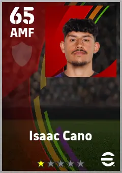 Isaac Cano eFootball 2026 player card — 65 OVR AMF