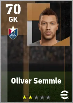 Oliver Semmle eFootball 2026 player card — 70 OVR GK