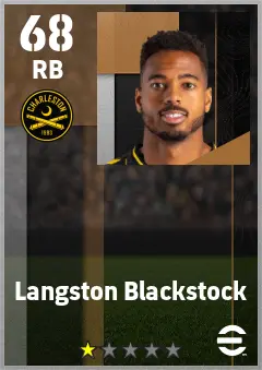 Langston Blackstock eFootball 2026 player card — 68 OVR RB