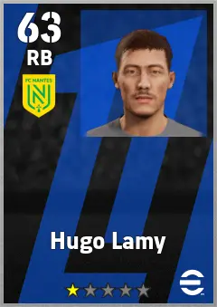 Hugo Lamy eFootball 2026 player card, 63 OVR RB