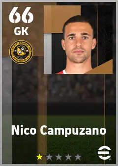 Nico Campuzano eFootball 2026 player card — 66 OVR GK